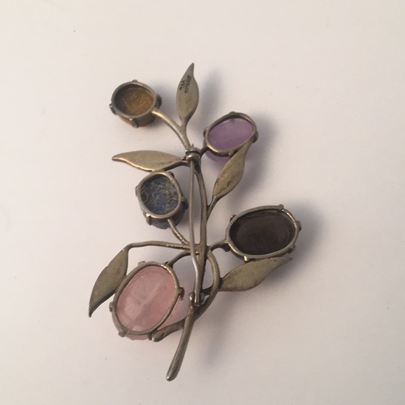 Walter Lampl Sterling Silver Carved Flower Brooch - Picture 4 of 8